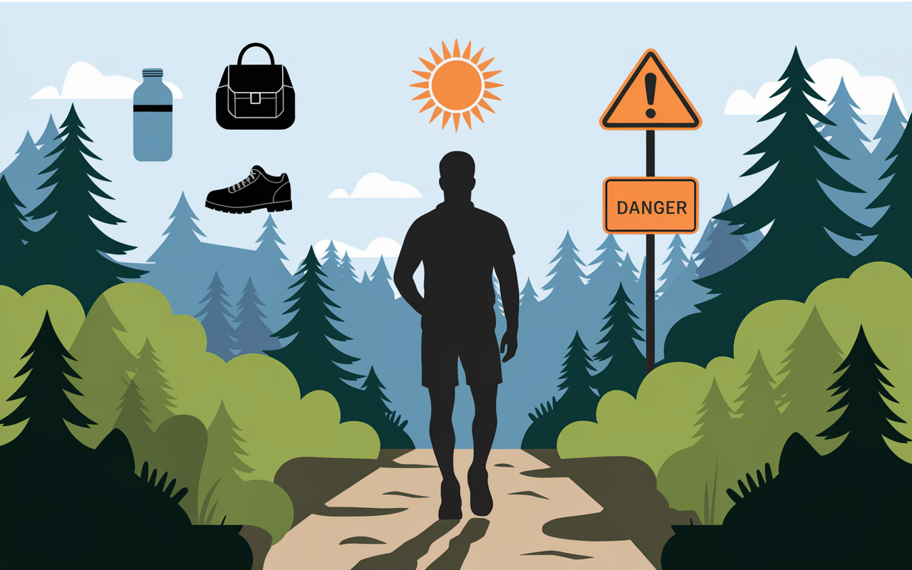 Visual checklist safety equipment hiking Fontainebleau circuits