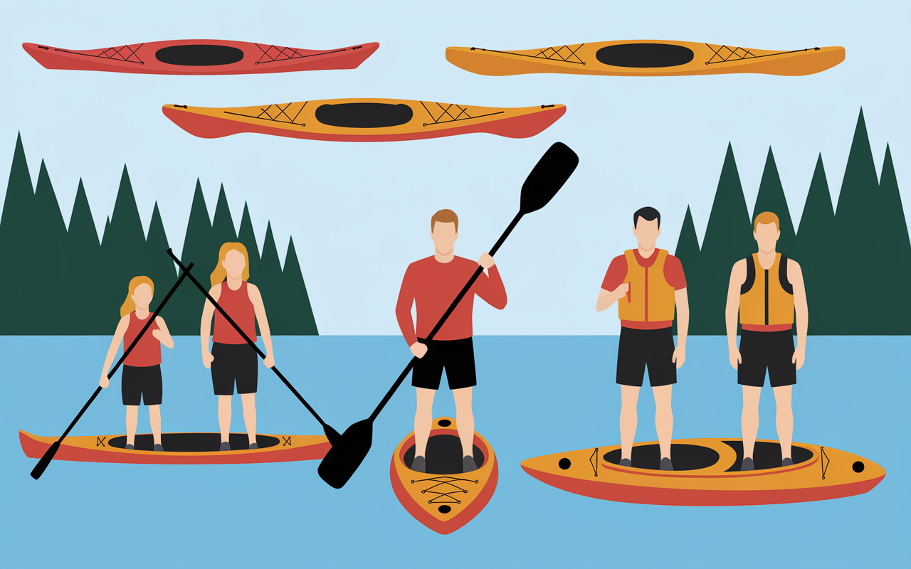 silhouettes family athlete angler kayak choice 2026
