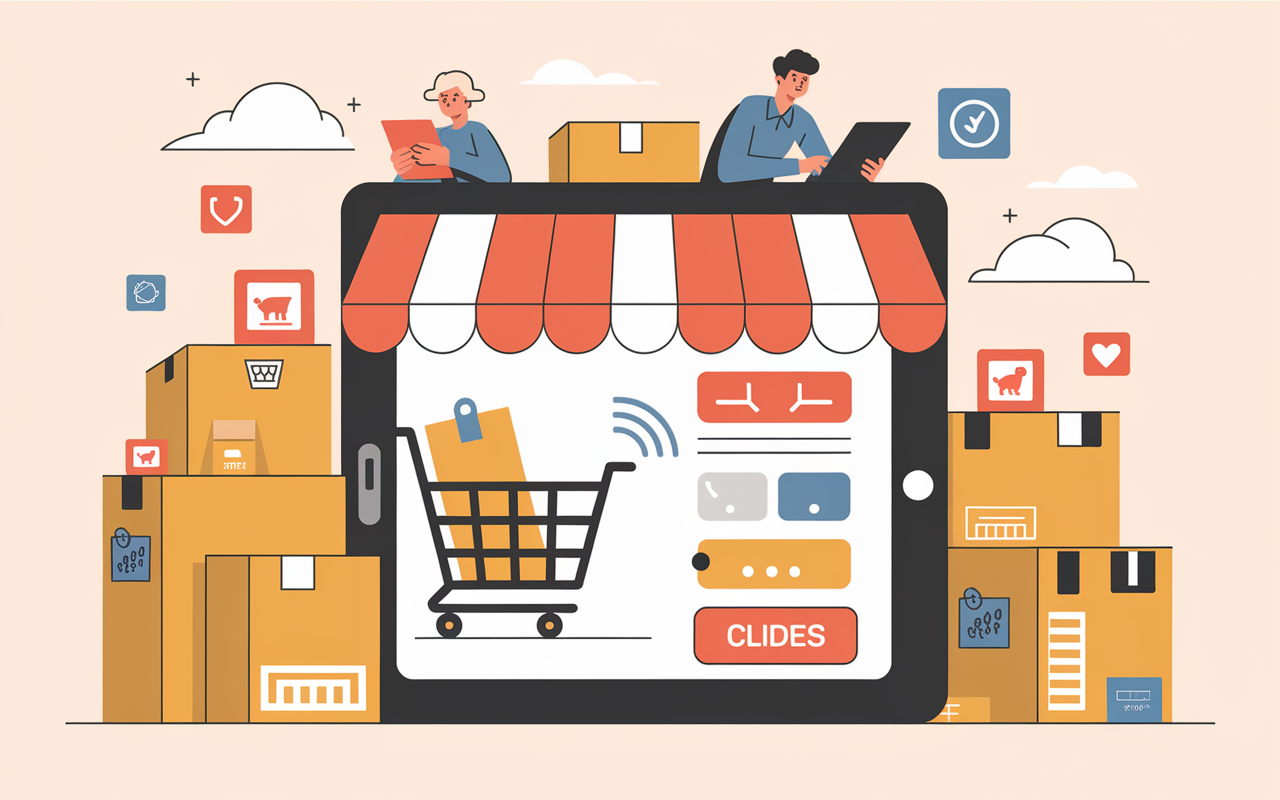 tablet shopping cart e-commerce pure player