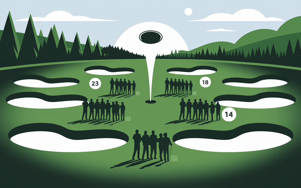 depart shotgun golf groupes repartis sur 18 trous