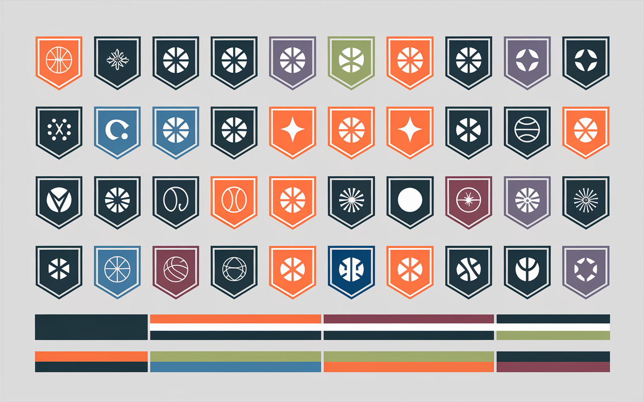 Grid 30 NBA logos stylized light background