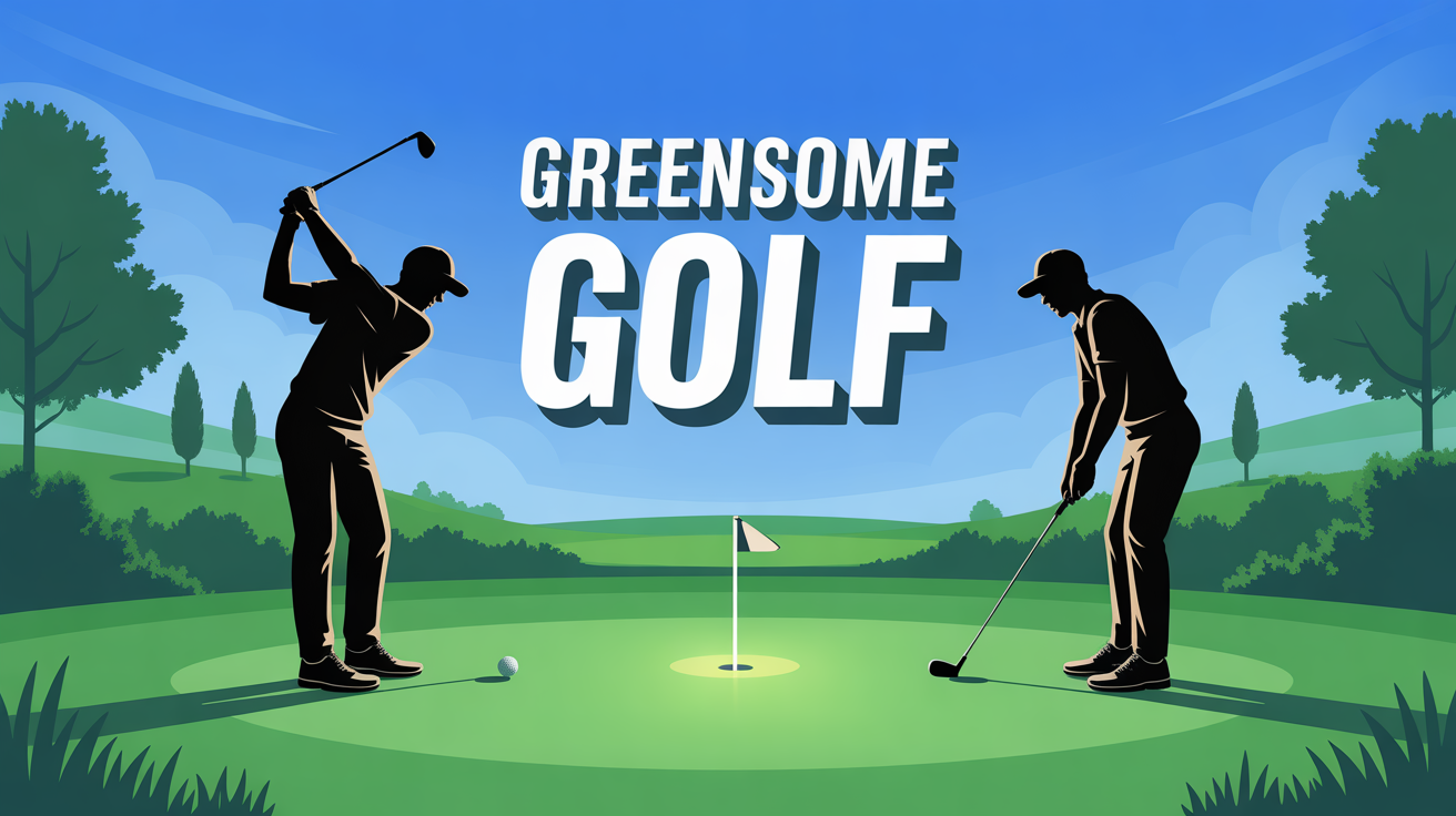 Illustration greensome golf joueurs sur green