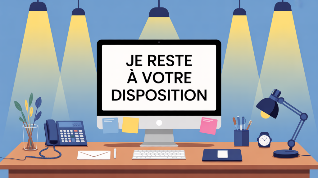 illustration bureau moderne je reste a votre disposition