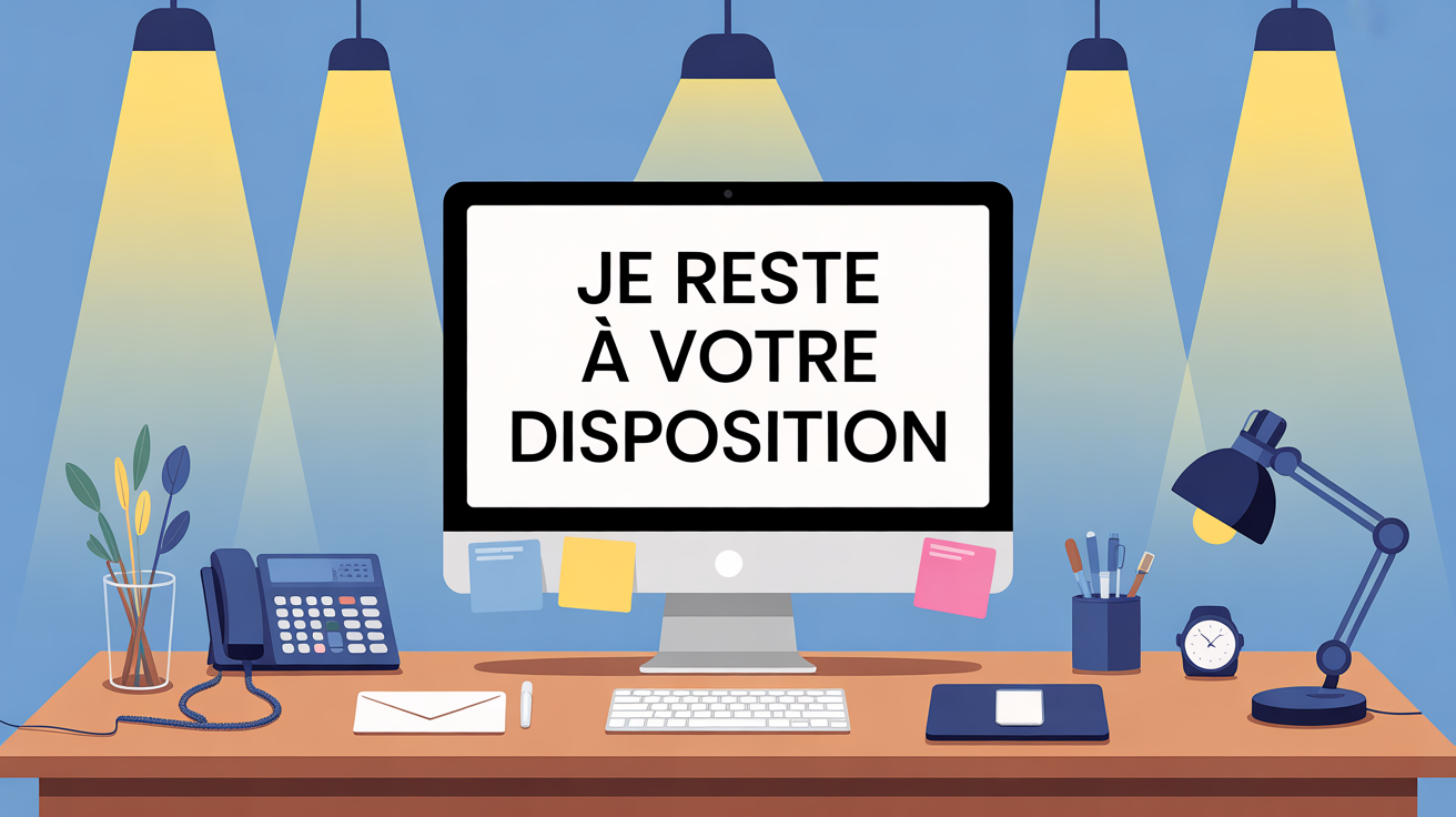illustration bureau moderne je reste a votre disposition