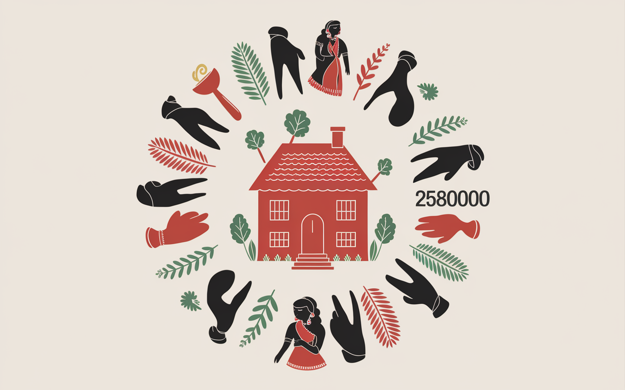 Mapuche circles around ruka shaman ritual figures