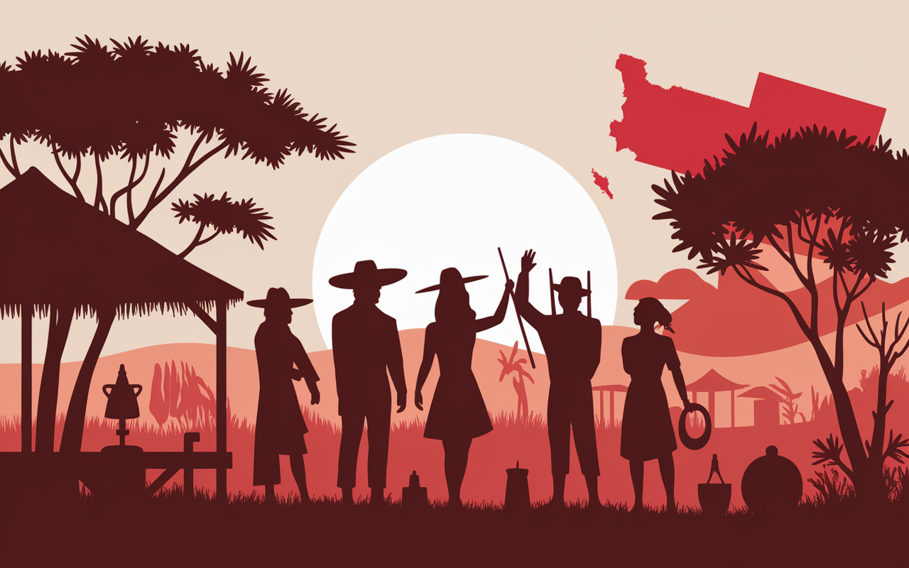 Mapuche group nature thatched house map Chile Argentina