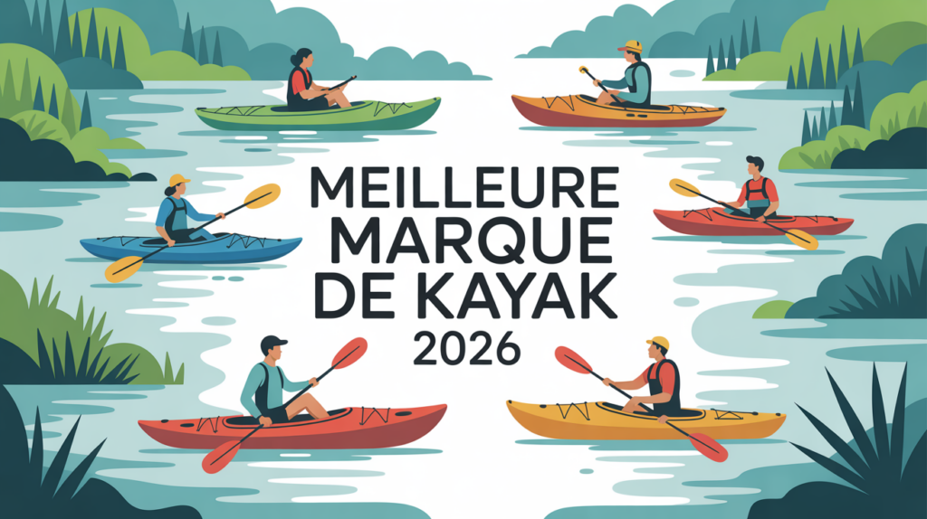 illustration de kayaks riviere 2026 famille sportif peche