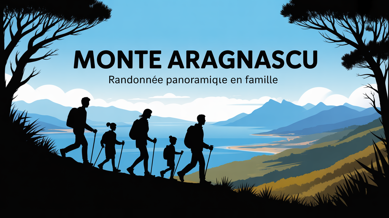 Famille randonneurs panorama Monte Aragnascu Corse