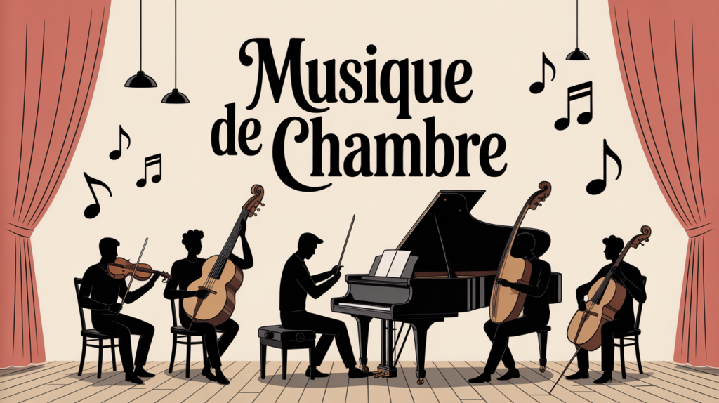 musiciens musique de chambre ensemble quatuor dans salle intime