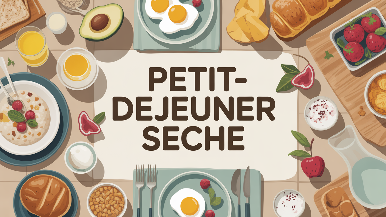 Petit-dejeuner seche équilibré porridge pain complet oeufs avocat fruits