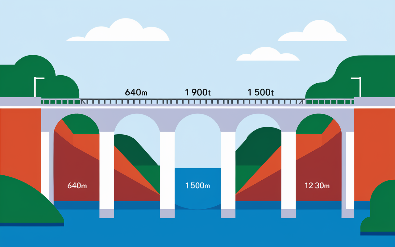 Schéma technique SEO viaduc du Lignon caractéristiques